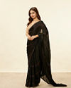 Charcoal Black Stone Work Saree image number 3