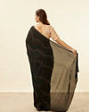 Mohey Women Charcoal Black Stone Work Saree