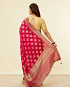 Mohey Women Rani Pink Buta Printed Bridal Saree