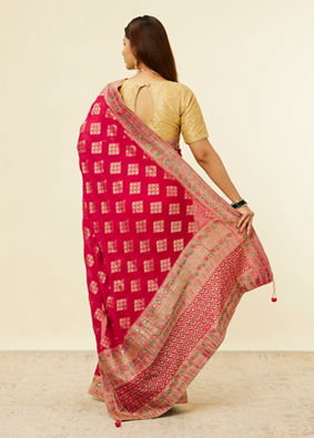 Rani Pink Buta Printed Saree image number 2