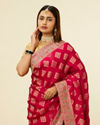Rani Pink Buta Printed Saree image number 1