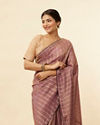 Mohey Women Mulberry Purple Zari Striped Saree