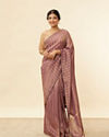 alt message - Mohey Women Mulberry Purple Zari Striped Saree image number 0