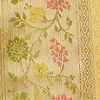 Daisy Yellow Chevron Patterned Zari Work Saree