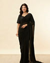 Kohl Black Lattice Patterned Stone Work Saree