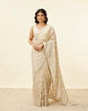 Light Beige Bagh Embroidered Stone Work Saree image number 0