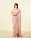 Mohey Women Soft Pink Bagh Embroidered Stone Work Saree