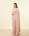 Mohey Women Soft Pink Bagh Embroidered Stone Work Saree