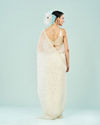 Mohey Women Cream Organza Splendor Saree