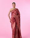 Elegant Maroon Banarasi Saree