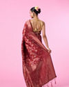 Mohey Women Elegant Maroon Banarasi Saree