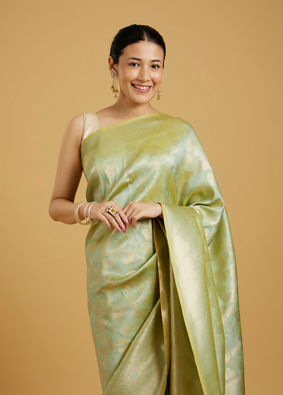 Mohey Women Pista Green Elegance Saree image number 1