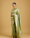 alt message - Mohey Women Pista Green Elegance Saree image number 2