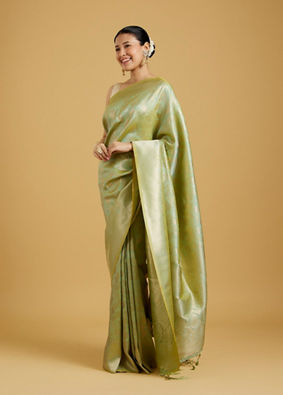 Mohey Women Pista Green Elegance Saree image number 2