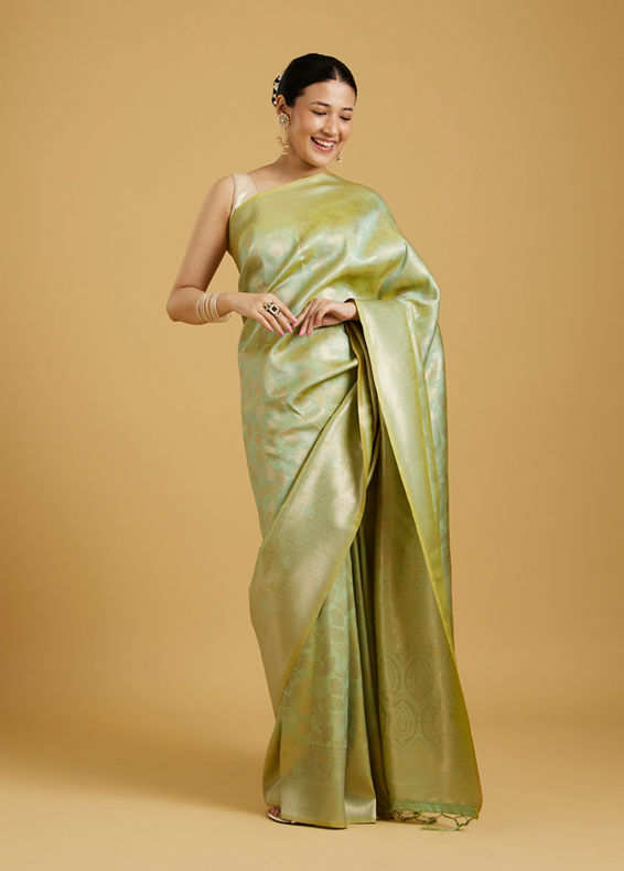 Mohey Women Pista Green Elegance Saree