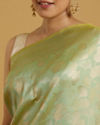 alt message - Mohey Women Pista Green Elegance Saree image number 3