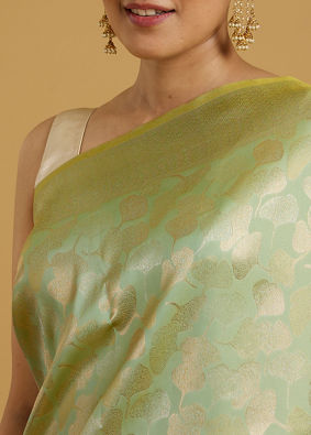 Mohey Women Pista Green Elegance Saree image number 3