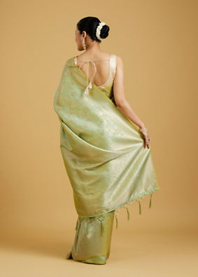 Mohey Women Pista Green Elegance Saree image number 4