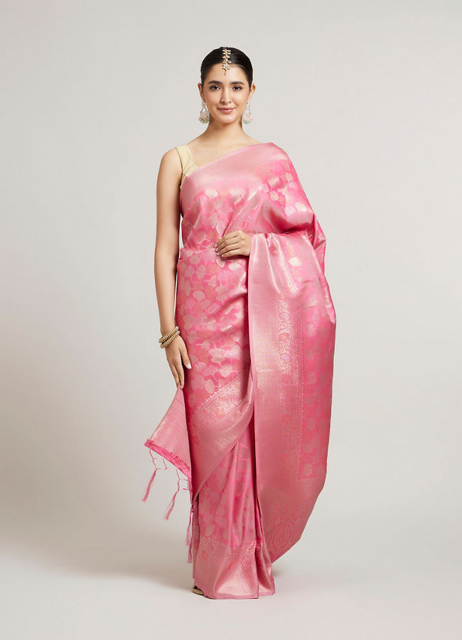 alt message - Mohey Women Pink Elegance Saree image number 0