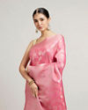Mohey Women Bubblegum Pink Leaf Patterned Saree