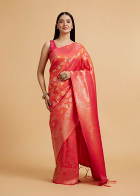 Mohey Women Orange Festive Radiance Saree image number 0