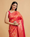 alt message - Mohey Women Orange Festive Radiance Saree image number 1