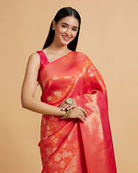 Mohey Women Orange Festive Radiance Saree