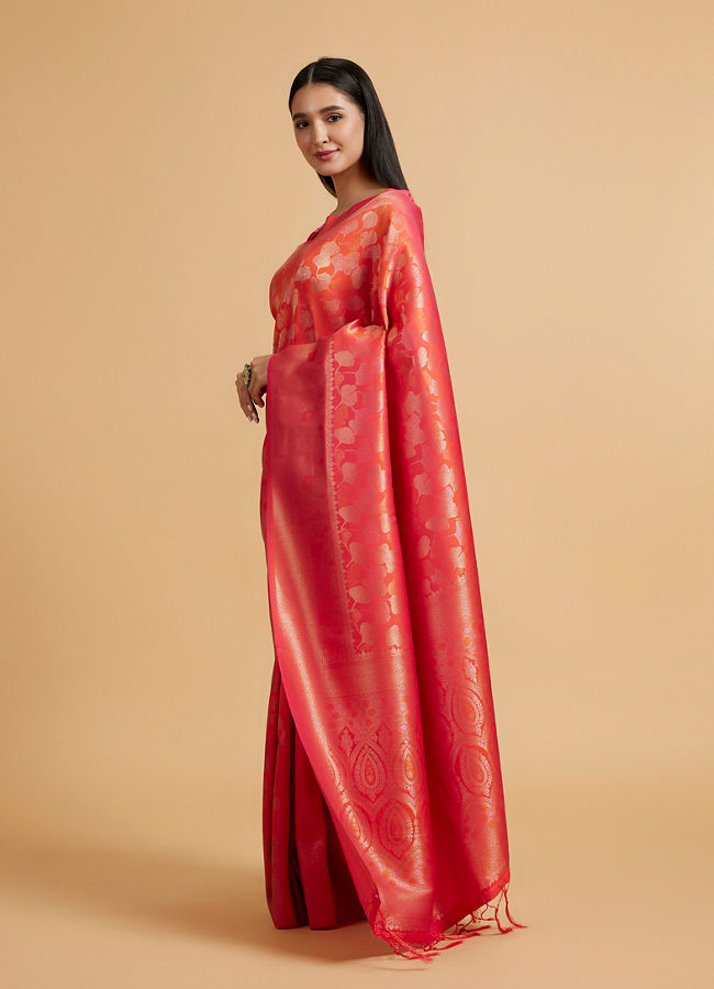 Mohey Women Orange Festive Radiance Saree