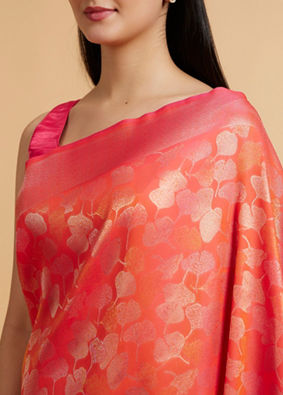 Mohey Women Orange Festive Radiance Saree image number 3