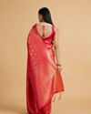 alt message - Mohey Women Orange Festive Radiance Saree image number 4