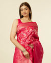 alt message - Mohey Women Rani Pink Lotus Leaf Patterned Saree image number 1