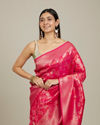 Mohey Women Rani Pink Lotus Leaf Patterned Saree image number 1