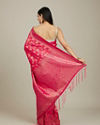 Mohey Women Rani Pink Lotus Leaf Patterned Saree image number 4