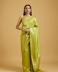 Mohey Women Emerald Green Festive Saree