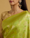 alt message - Mohey Women Emerald Green Festive Saree image number 3