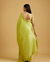 alt message - Mohey Women Emerald Green Festive Saree image number 4