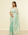 alt message - Mohey Women Light Blue Stone Embellished Saree image number 3