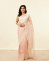 alt message - Mohey Women Blush Pink Stone Embellished Saree image number 0