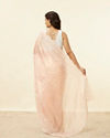 Mohey Women Blush Pink Stone Embellished Saree