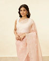 alt message - Mohey Women Blush Pink Stone Embellished Saree image number 1