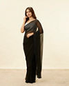 Mohey Women Onyx Black Stone Embellished Saree