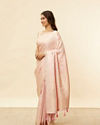 alt message - Mohey Women Cherry Blossom Pink Floral Patterned Zari Work Saree image number 3