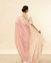 Conch Shell Pink Floral Bordered Saree image number 2