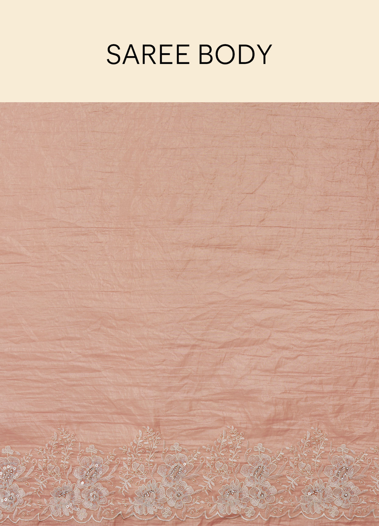 Mohey Women Conch Shell Pink Floral Bordered Saree