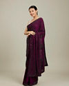 Mohey Women Windsor Wine Stone Embellished Saree