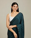 Mohey Women Teal Blue Stone Embellished Saree
