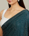 Mohey Women Teal Blue Stone Embellished Saree