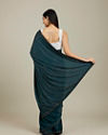 Mohey Women Teal Blue Stone Embellished Saree