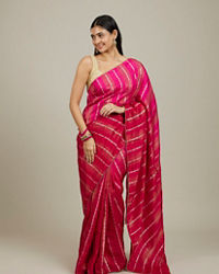 Mohey Women Rani Pink Bel Buti Patterned Saree