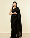 Mohey Women Kohl Black Sequinned Saree